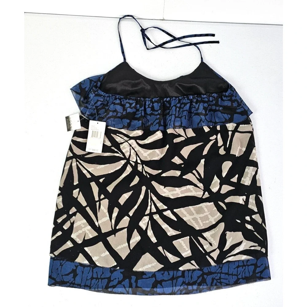 Kensie Women's XS Blue Multicolor Halterneck Sleeveless Backless Blouse NWT - Picture 9 of 15